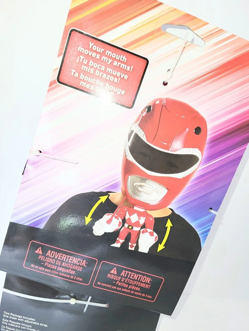 NWT Power Rangers Red Ranger Mask Kids Halloween Move-A-Mask Pretend Play